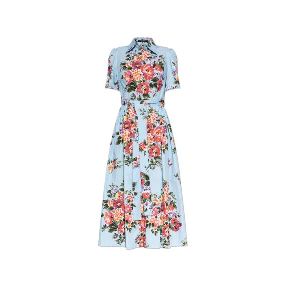Cotton dress with floral motif